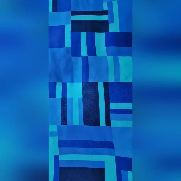 Art Of The Scarf Tie Rack Royal Blue/Turquoise Silk Sarf - Picture 4 of 4